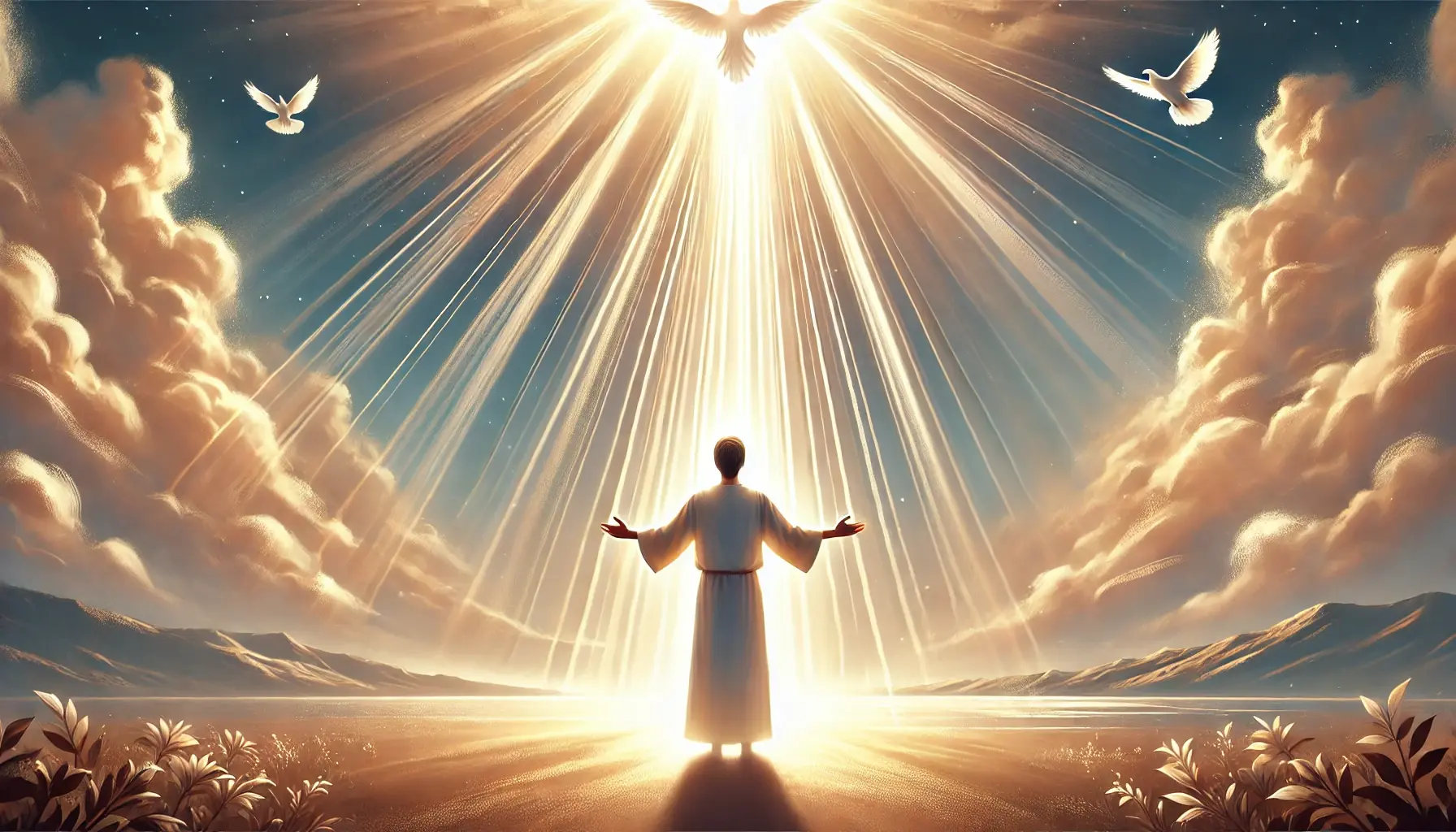 Gambar tangan terangkat ke langit melambangkan kepercayaan penuh kepada Tuhan