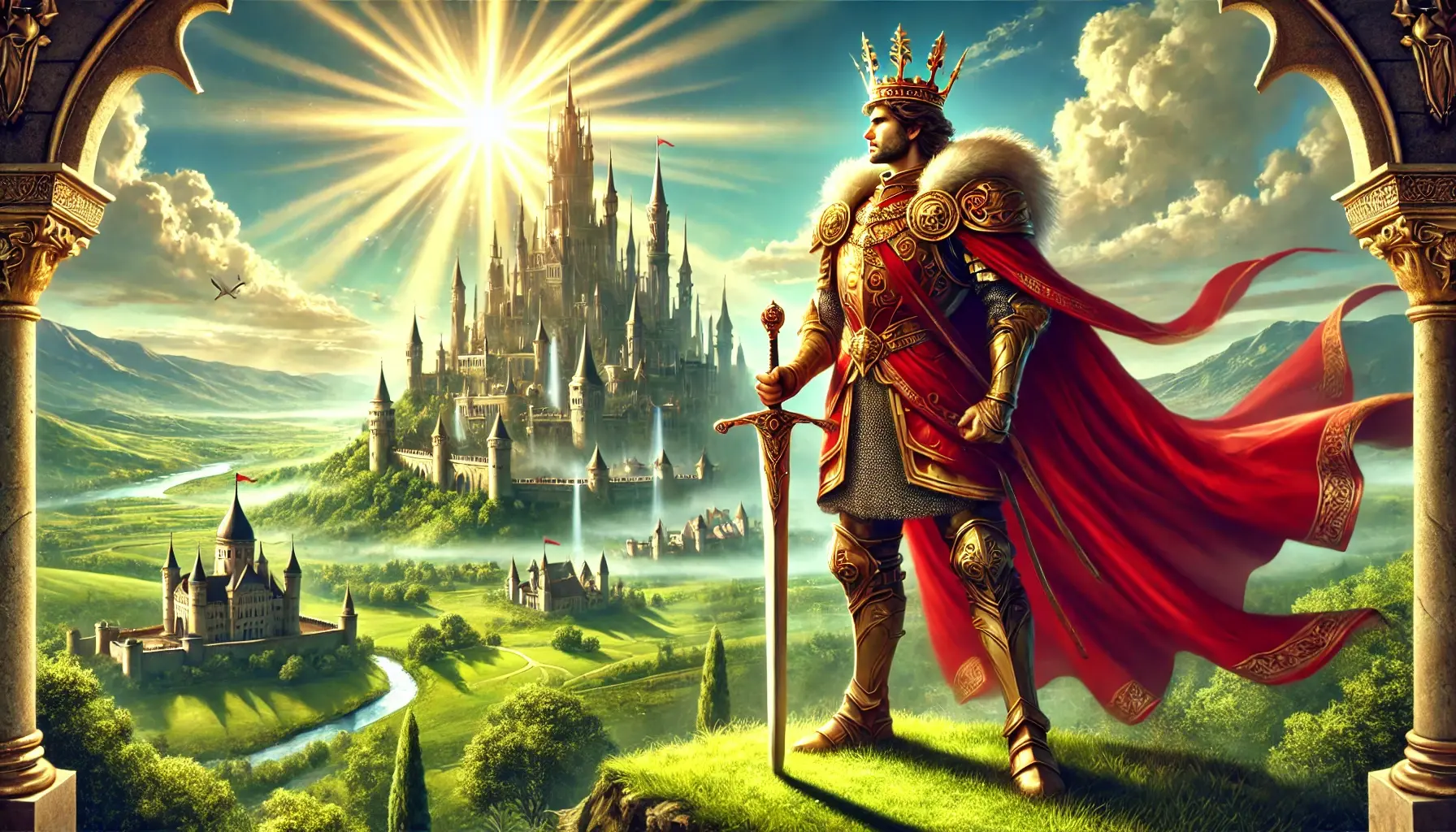 Ilustrasi seseorang berdiri teguh melihat kerajaan melambangkan iman yang kokoh kepada Kristus